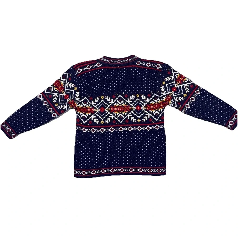 Hanna Andersson Kids Nordic Fair Isle Metal Clasps‎ Sweater Cotton US Sz 4